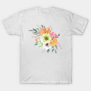 Anemone and gerbera Flower Bouquet T-Shirt